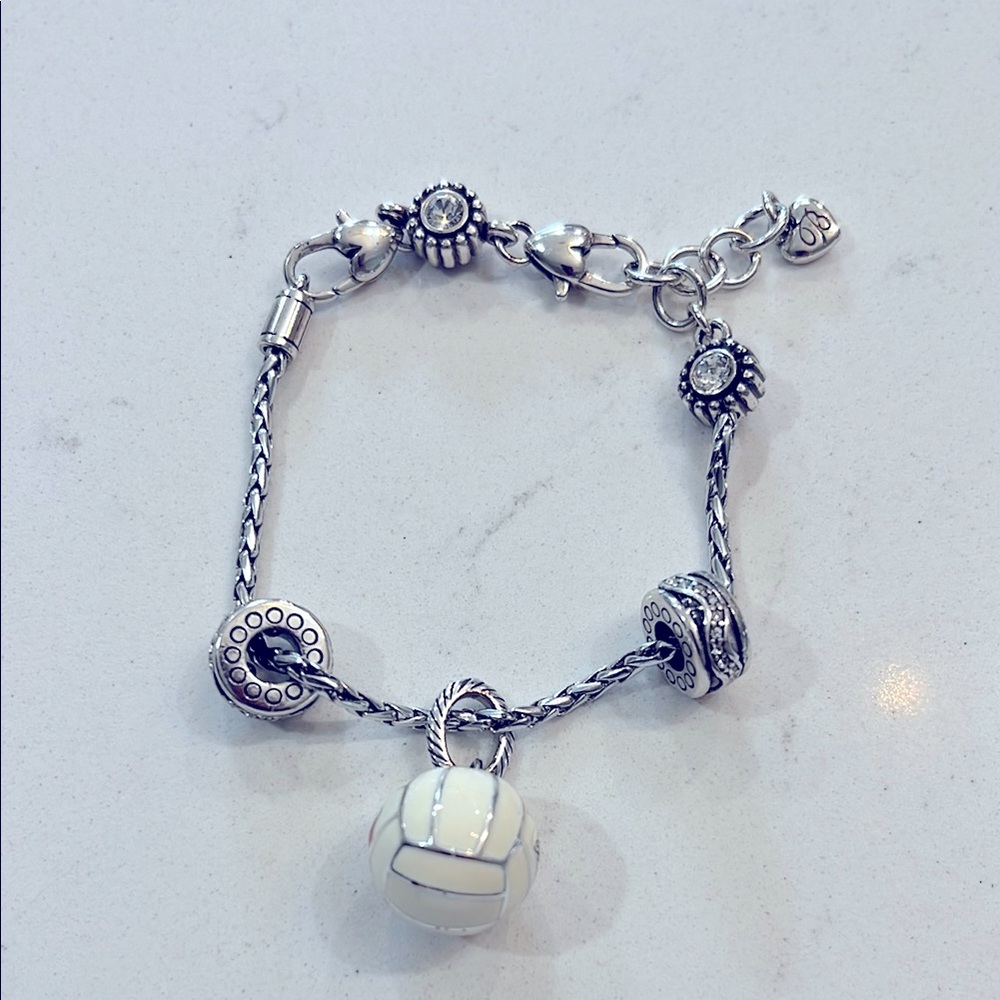 Elegant Brighton Silver Charm Bracelet with Charms